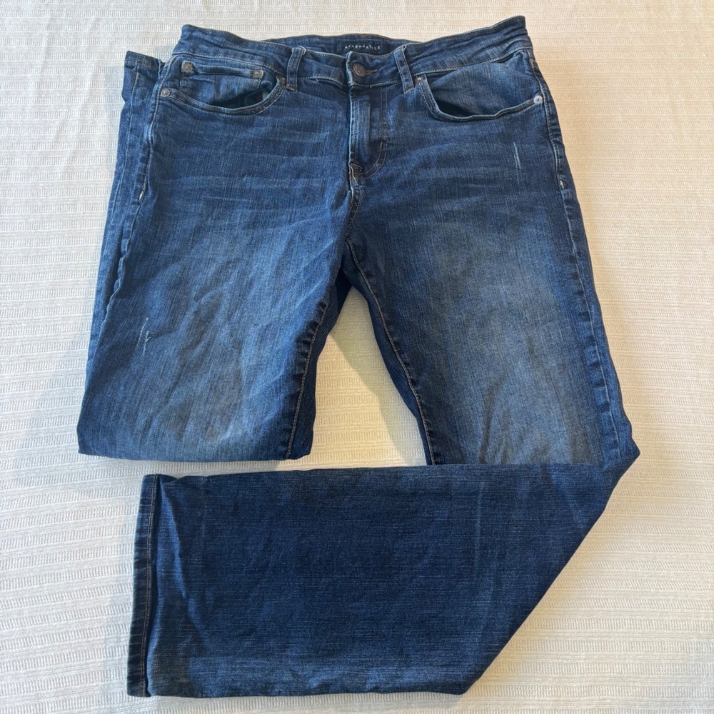 Aeropostale Mens Straight Leg Dark Wash Denim Jeans 29x30 Blue MTMLPK1